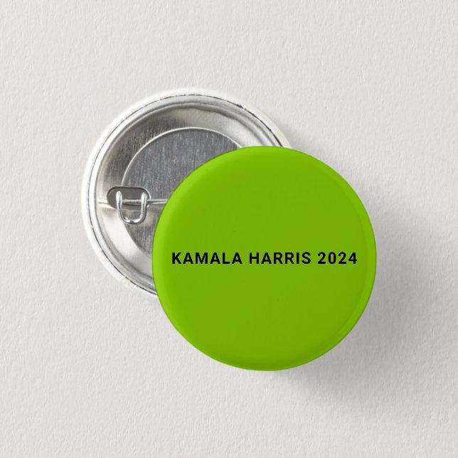 kamala harris 2024 simple custom text brat green button (Front & Back)