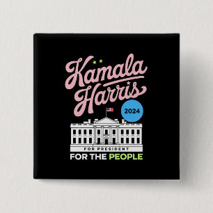 Kamala Harris 2024 Social Democrat Vote Blue Button