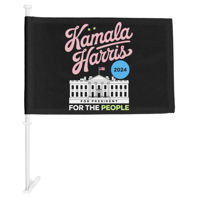 Kamala Harris 2024 Social Democrat Vote Blue  Car Flag (Front)