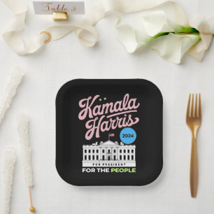 Kamala Harris 2024 Social Democrat Vote Blue Paper Plates