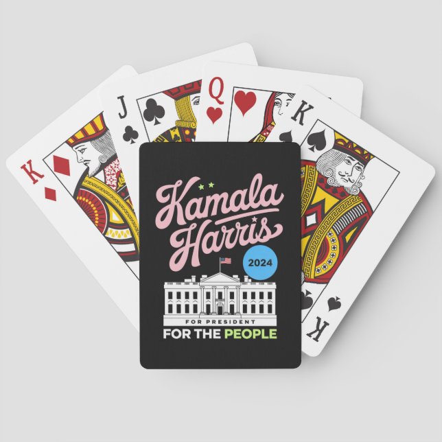 Kamala Harris 2024 Social Democrat Vote Blue  Poker Cards (Back)