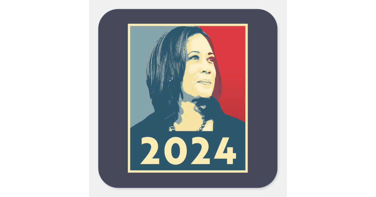 Kamala Harris 2024 Square Sticker | Zazzle