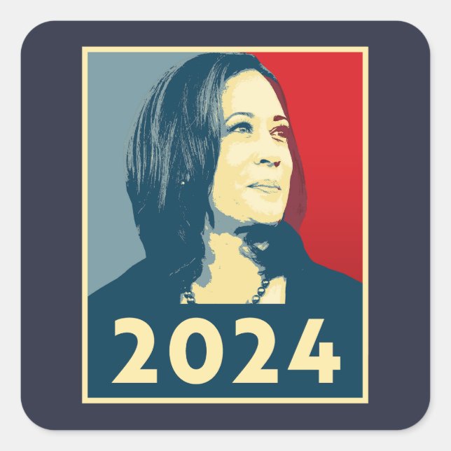 Kamala Harris 2024 Square Sticker (Front)