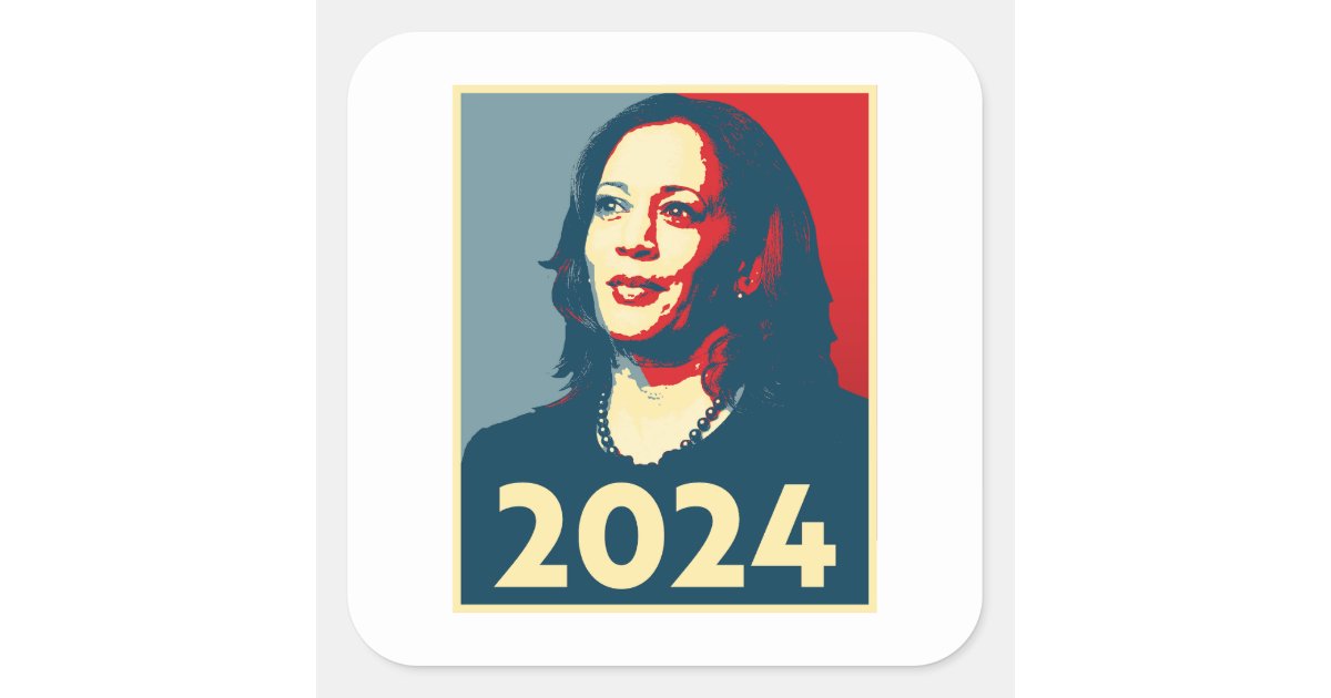 Kamala Harris 2024 Square Sticker | Zazzle