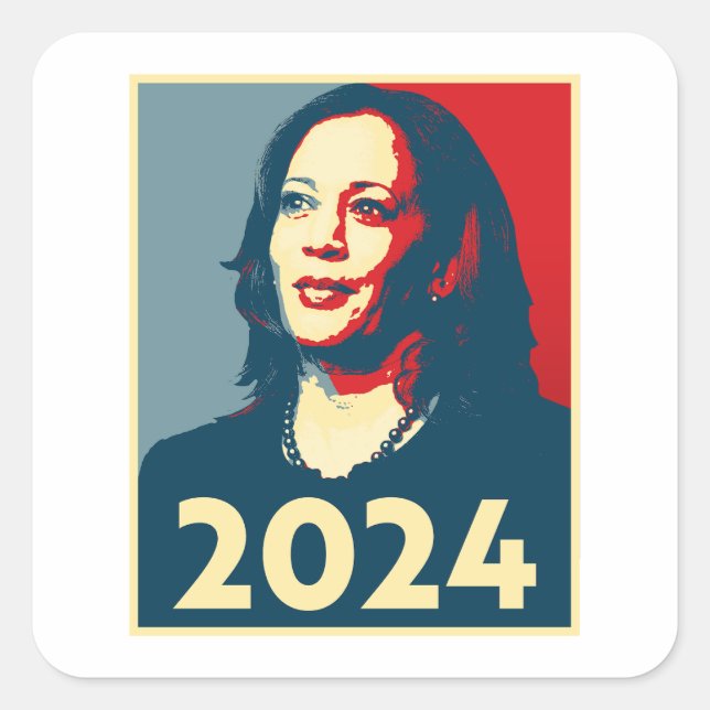 Kamala Harris 2024 Square Sticker (Front)