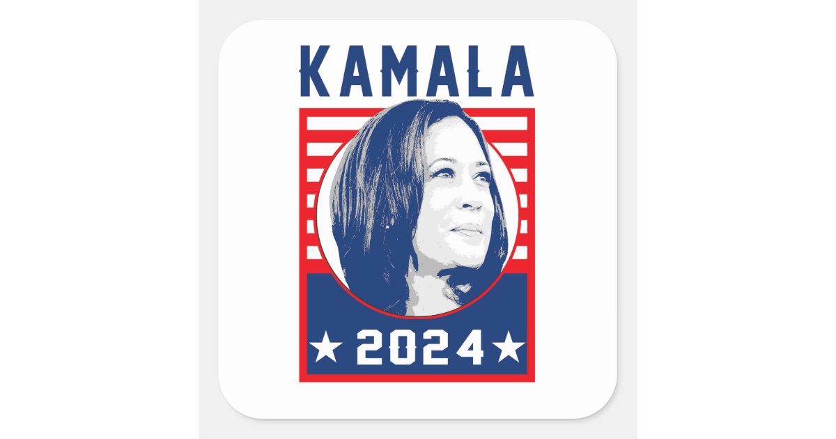 Kamala Harris 2024 Square Sticker | Zazzle