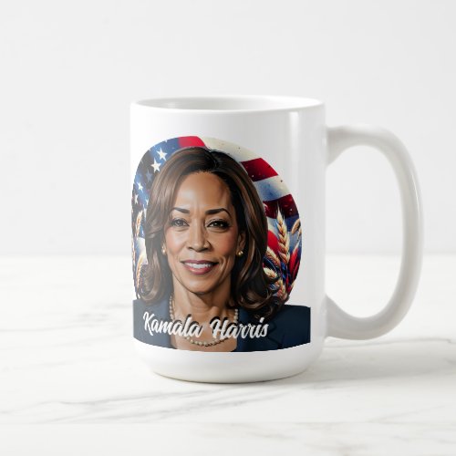  Kamala Harris 2024  Stars and Stripes Coffee Mug