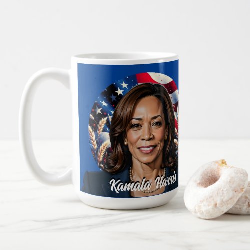  Kamala Harris 2024  Stars and Stripes Coffee Mug