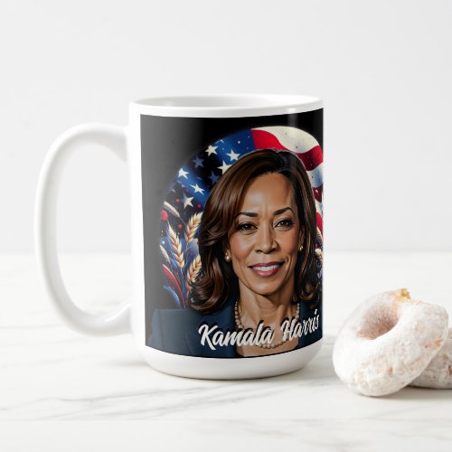  Kamala Harris 2024  Stars and Stripes Coffee Mug