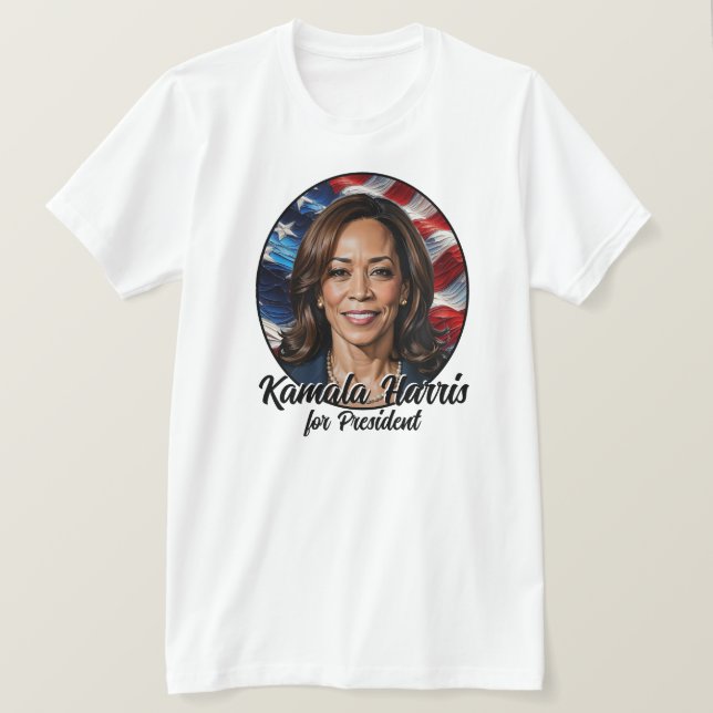  Kamala Harris 2024  Stars and Stripes T-Shirt (Design Front)