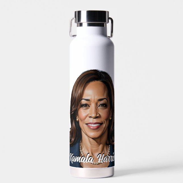  Kamala Harris 2024  Stars and Stripes Water Bottle (Front)