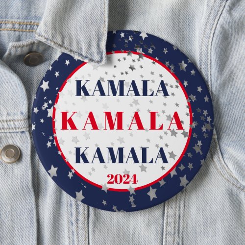 Kamala Harris 2024 Support Red White Blue  Button