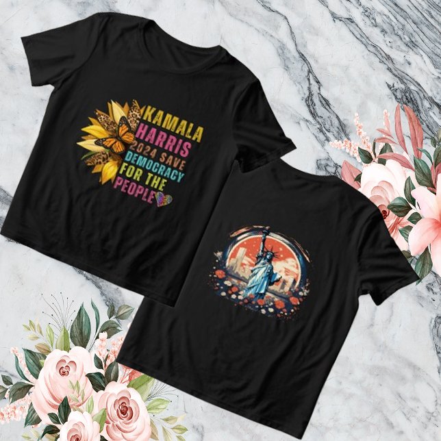 Kamala Harris 2024 to Save Democracy T-Shirt Tri-Blend Shirt (Creator Uploaded)