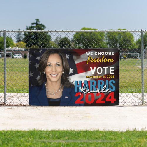 Kamala Harris 2024 Vote Patriotic Campaign Banner