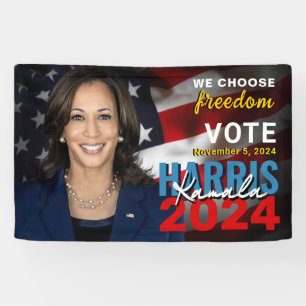 Kamala Harris 2024 Vote Patriotic Campaign Banner
