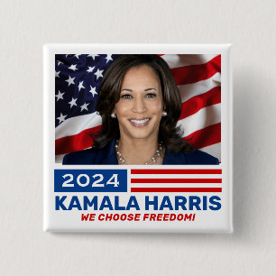 Kamala Harris 2024 We Choose Freedom Button