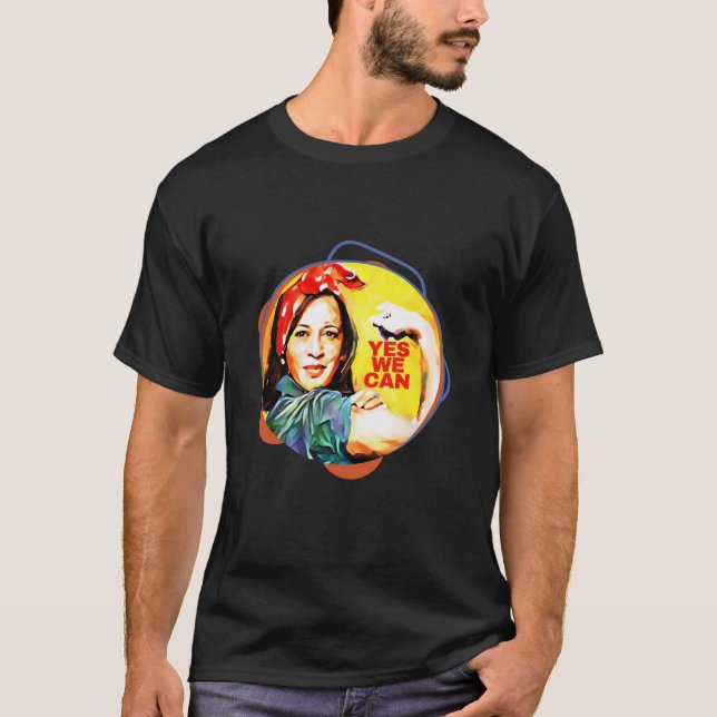 Kamala Harris 2024 Yes We Can Patriotic American D T-Shirt (Front)
