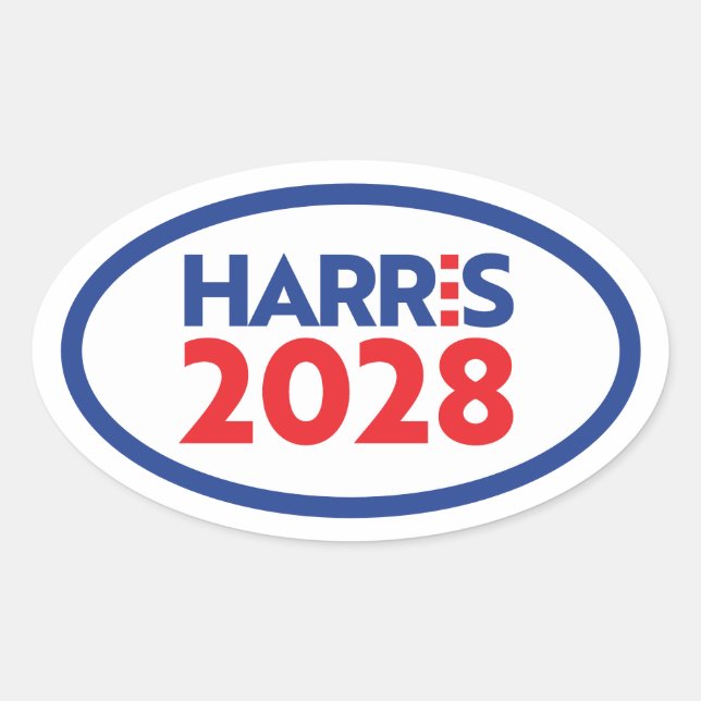 Kamala Harris 2028 Oval Sticker (Front)
