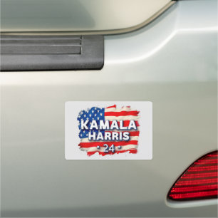 Kamala Harris 24 American Flag Car Magnet