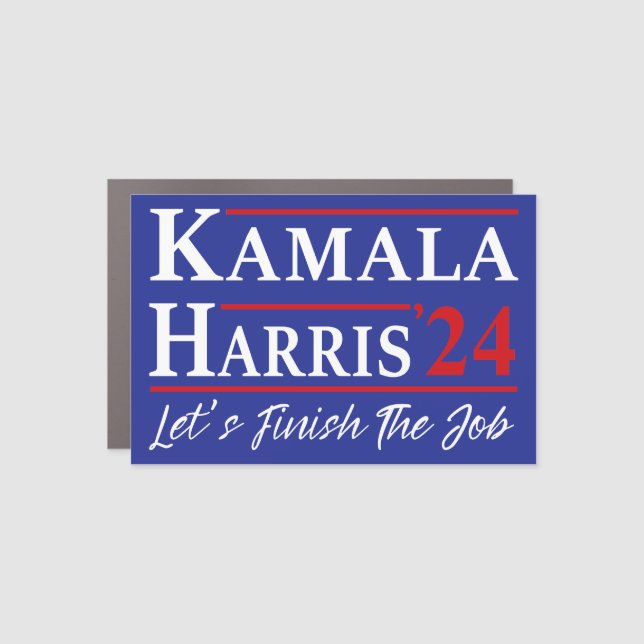 Kamala Harris '24 - Let's Finish The Job Car Magnet (Front)