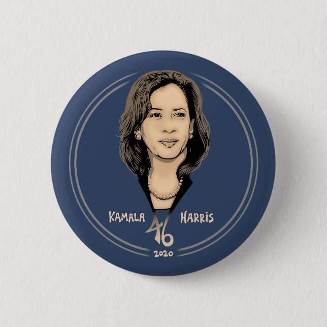 Kamala Harris 46 Pinback Button (Front)