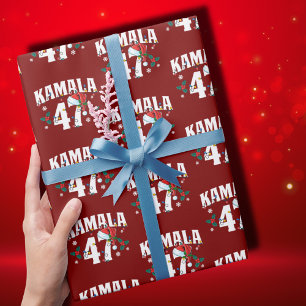 Kamala Harris 47 President Merry Christmas Santa Wrapping Paper