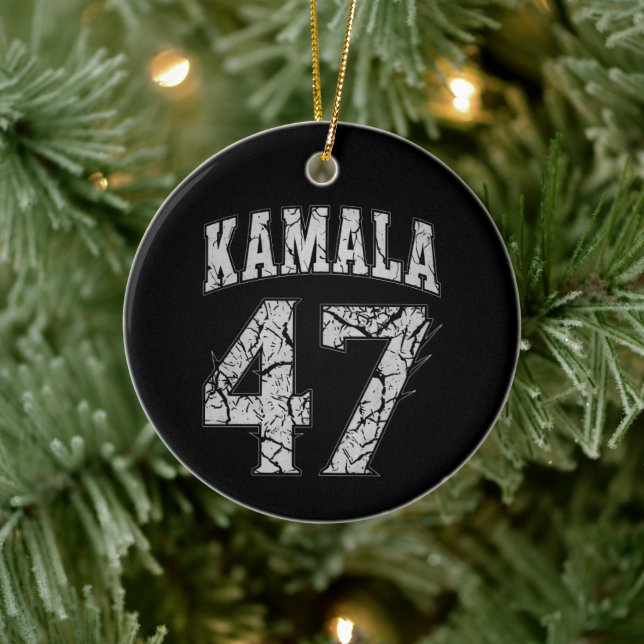 Kamala Harris 47 th President USA America 2024 Ceramic Ornament (Tree)