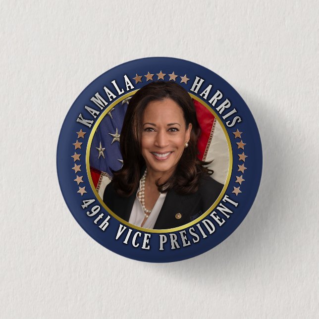 Kamala Harris 49th Vice President Commemorative Button (Front)