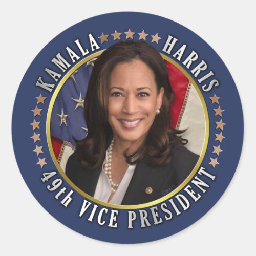 Kamala Harris 49th Vice President Commemorative Classic Round Sticker