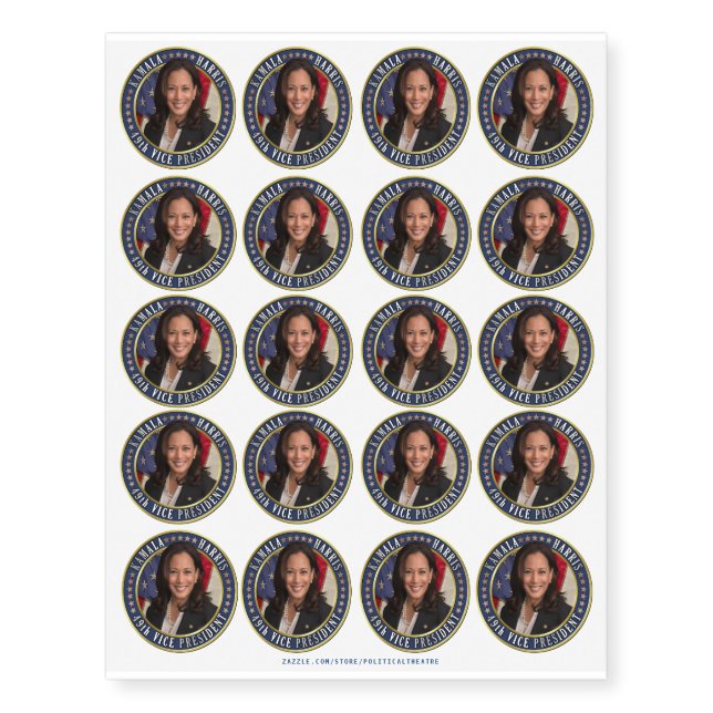 Kamala Harris 49th Vice President Commemorative Temporary Tattoos (Front)