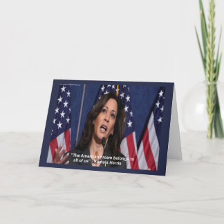 Kamala Harris & American Dream Quote Greetingcard Card