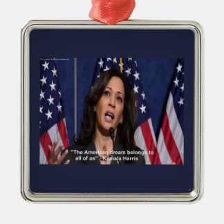 Kamala Harris & American Dream Quote Ornament