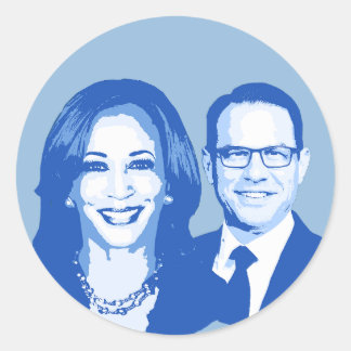 Kamala Harris and Josh Shapiro Classic Round Sticker