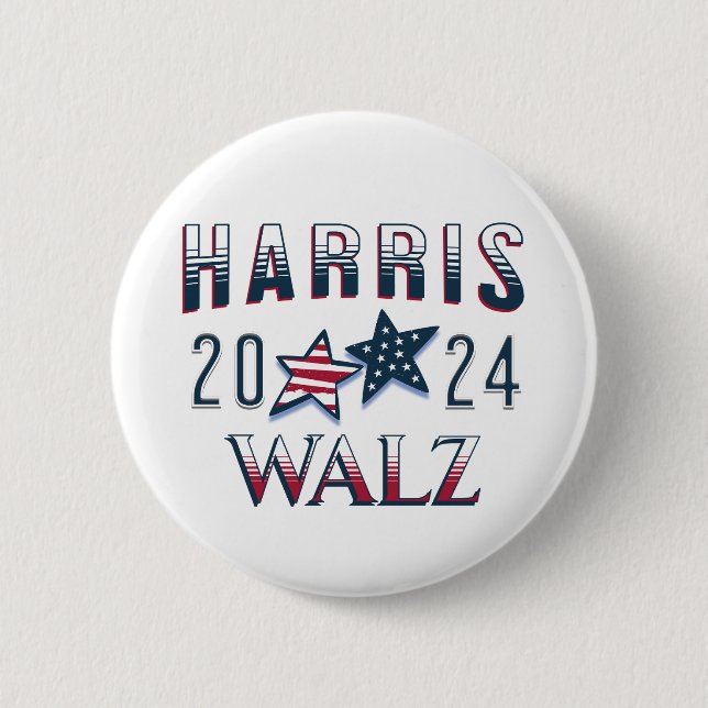 Kamala Harris and Tim Walz 2024 Button (Front)
