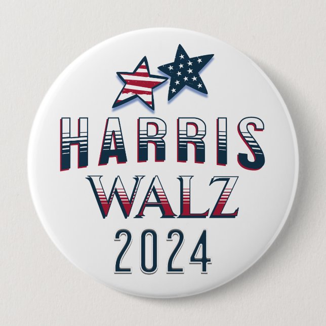 Kamala Harris and Tim Walz 2024 Button (Front)