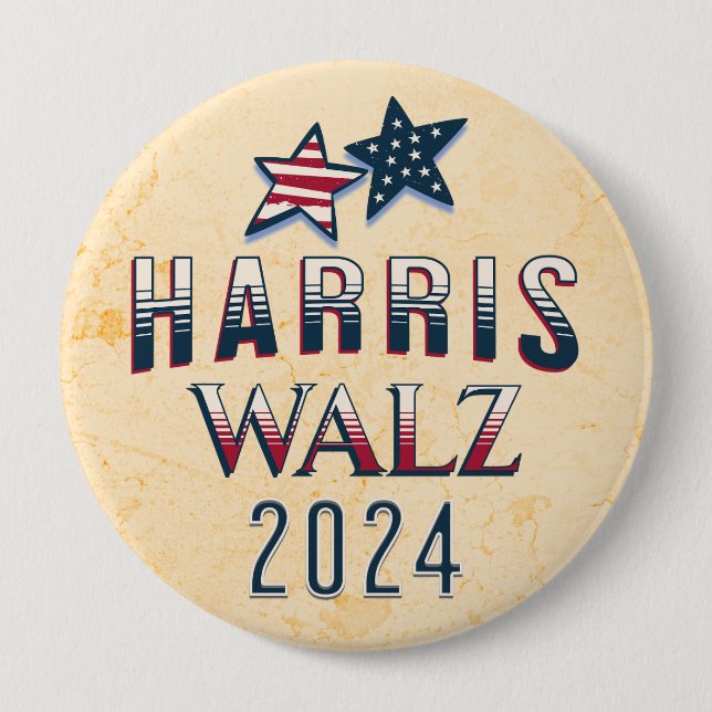 Kamala Harris and Tim Walz 2024 Button (Front)