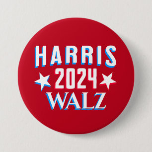 Kamala Harris and Tim Walz 2024 Button