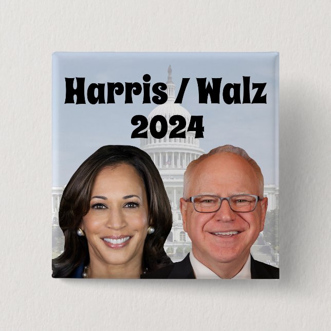 Kamala Harris and Tim Walz 2024 Button (Front)