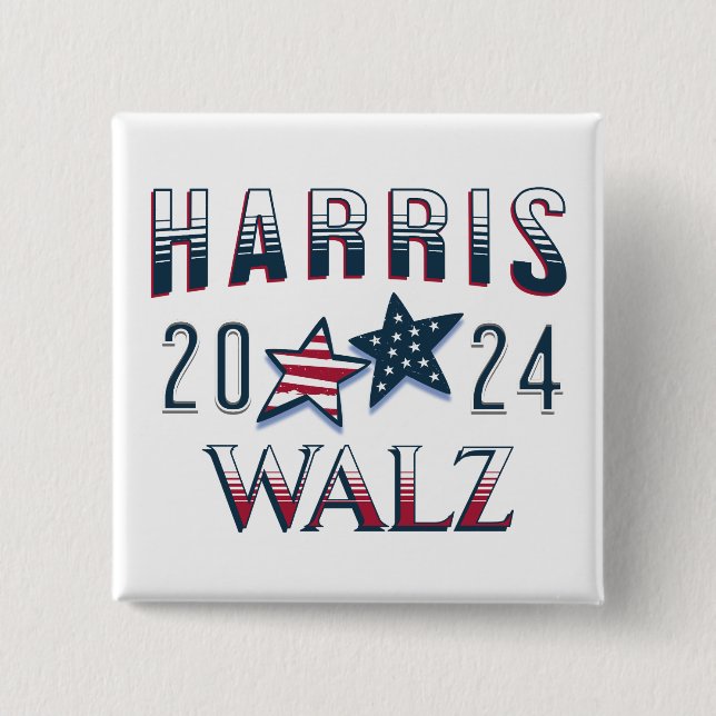 Kamala Harris and Tim Walz 2024 Button (Front)