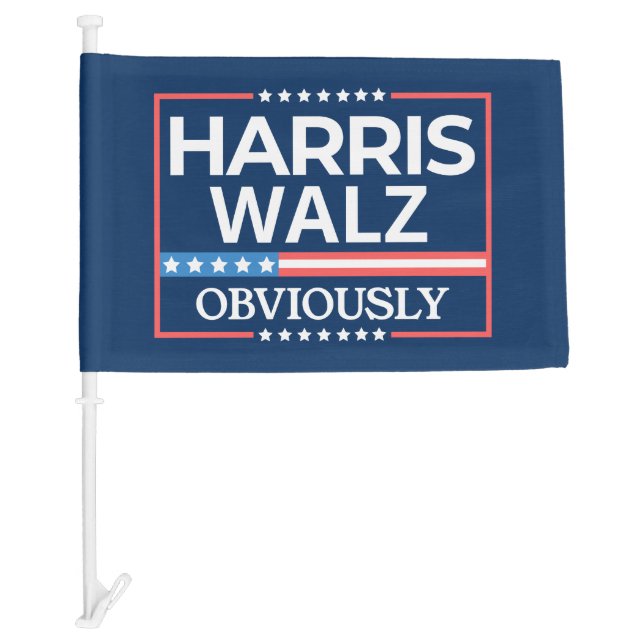 Kamala Harris and Tim Walz 2024 Car Flag (Front)