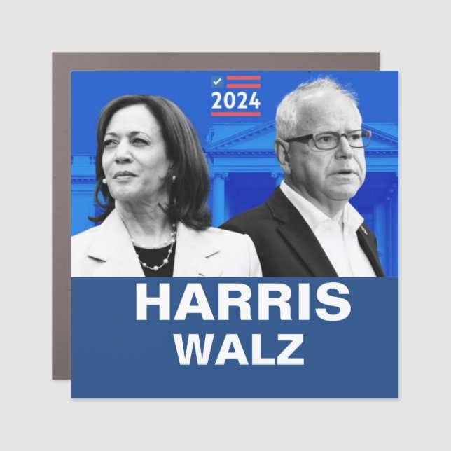 Kamala Harris and Tim Walz 2024 Car Magnet (Front)