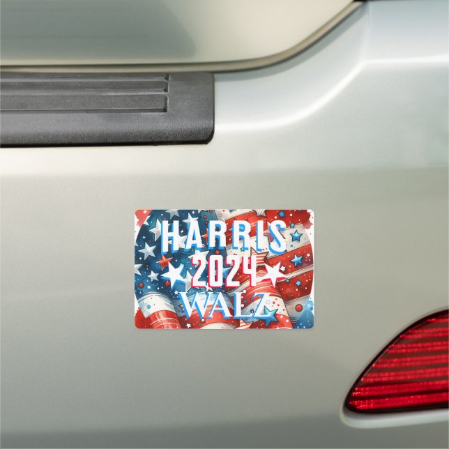 Kamala Harris and Tim Walz 2024 Car Magnet (In Situ)
