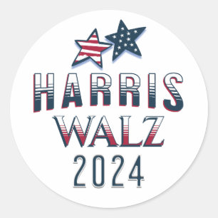 Kamala Harris and Tim Walz 2024 Classic Round Sticker