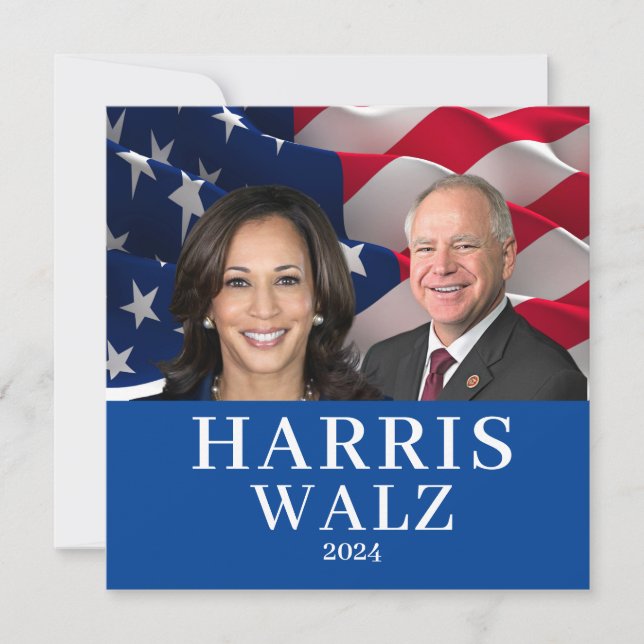 Kamala Harris And Tim Walz 2024 Invitation (Front)