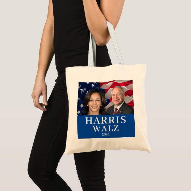 Kamala Harris And Tim Walz 2024 Tote Bag (Front (Product))