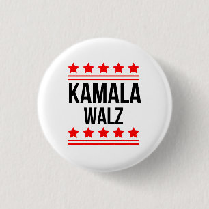Kamala Harris And Tim Walz  Button
