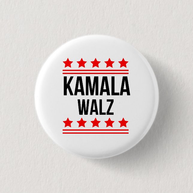 Kamala Harris And Tim Walz  Button (Front)