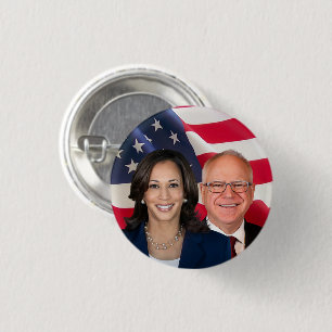 Kamala Harris and Tim Walz Button