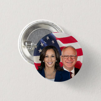 Kamala Harris and Tim Walz Button