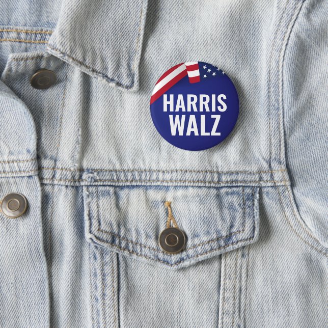 Kamala Harris And Tim Walz Button (In Situ)